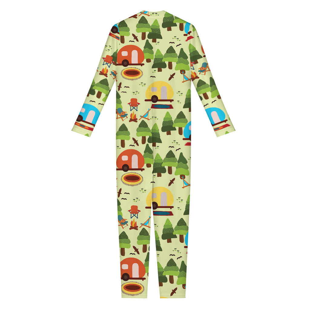 Camping Picnic Pattern Print Jumpsuit