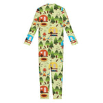 Camping Picnic Pattern Print Jumpsuit