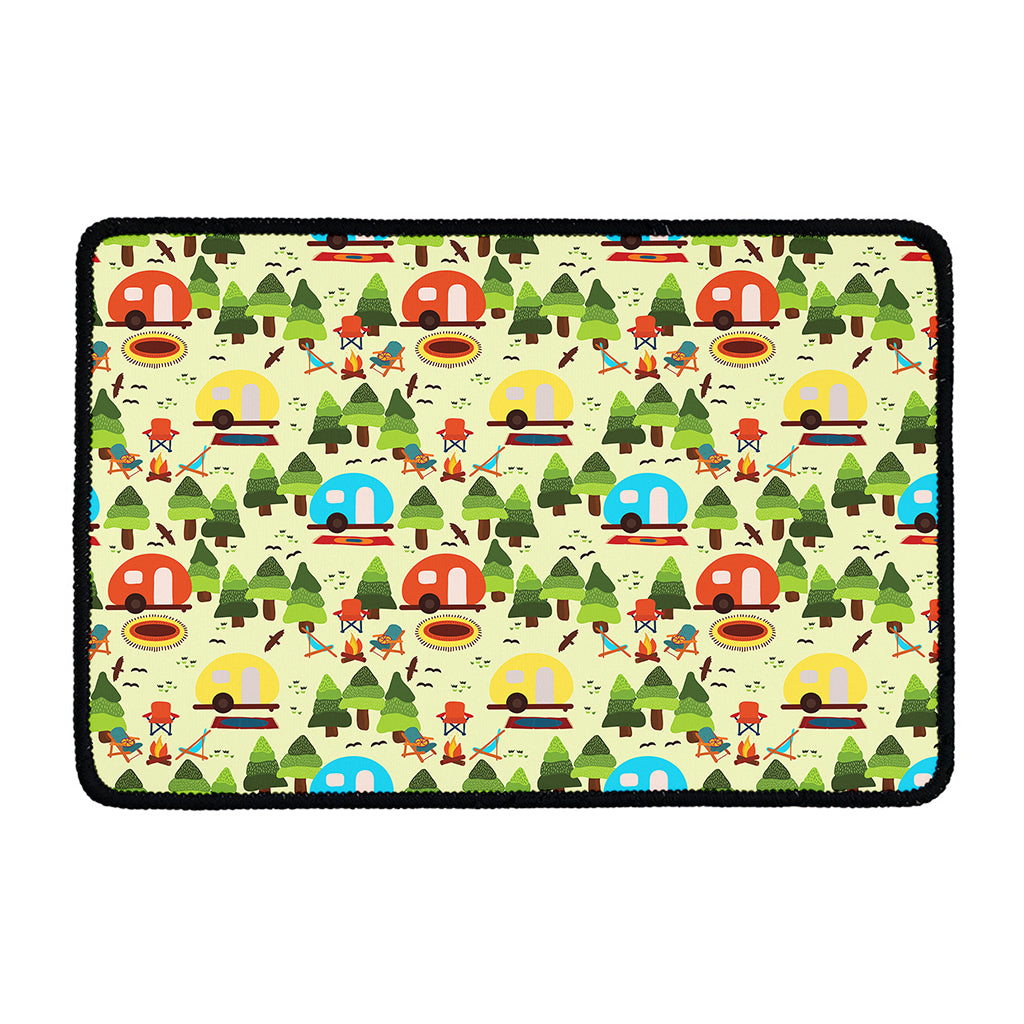 Camping Picnic Pattern Print Kitchen Mat