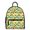 Camping Picnic Pattern Print Leather Backpack