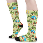 Camping Picnic Pattern Print Long Socks