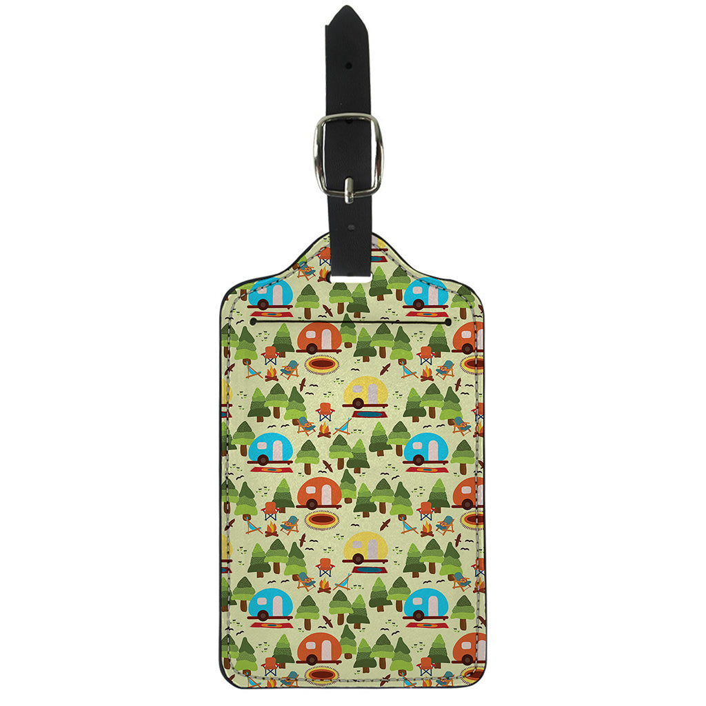 Camping Picnic Pattern Print Luggage Tag
