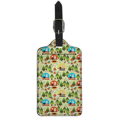 Camping Picnic Pattern Print Luggage Tag