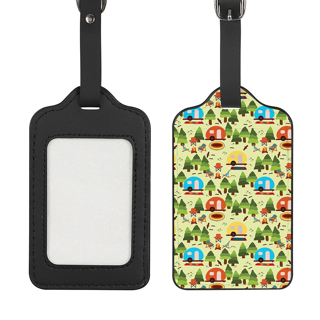 Camping Picnic Pattern Print Luggage Tag
