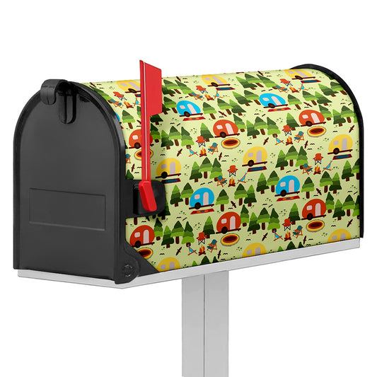 Camping Picnic Pattern Print Mailbox Cover