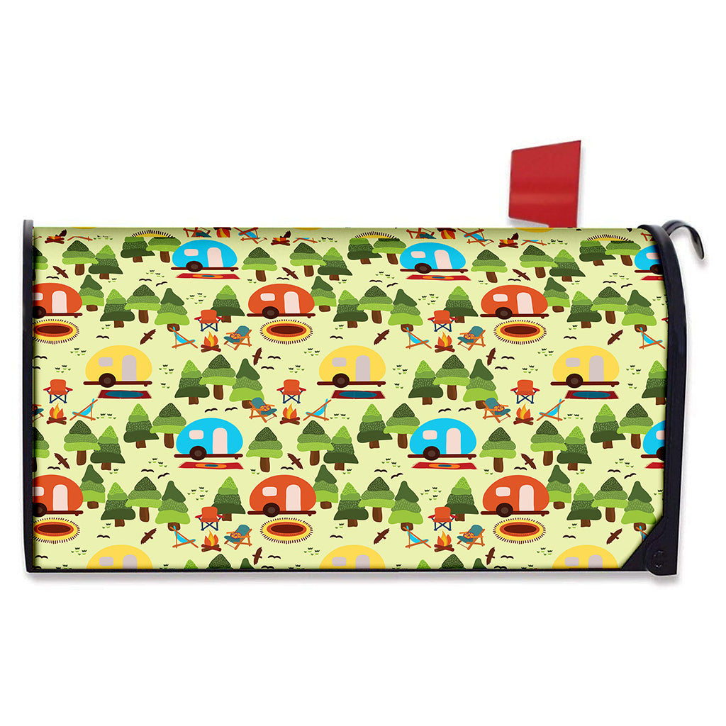 Camping Picnic Pattern Print Mailbox Cover
