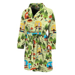 Camping Picnic Pattern Print Men's Bathrobe