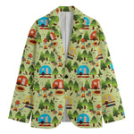 Camping Picnic Pattern Print Men's Blazer