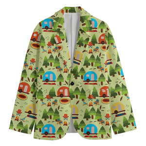 Camping Picnic Pattern Print Men's Blazer