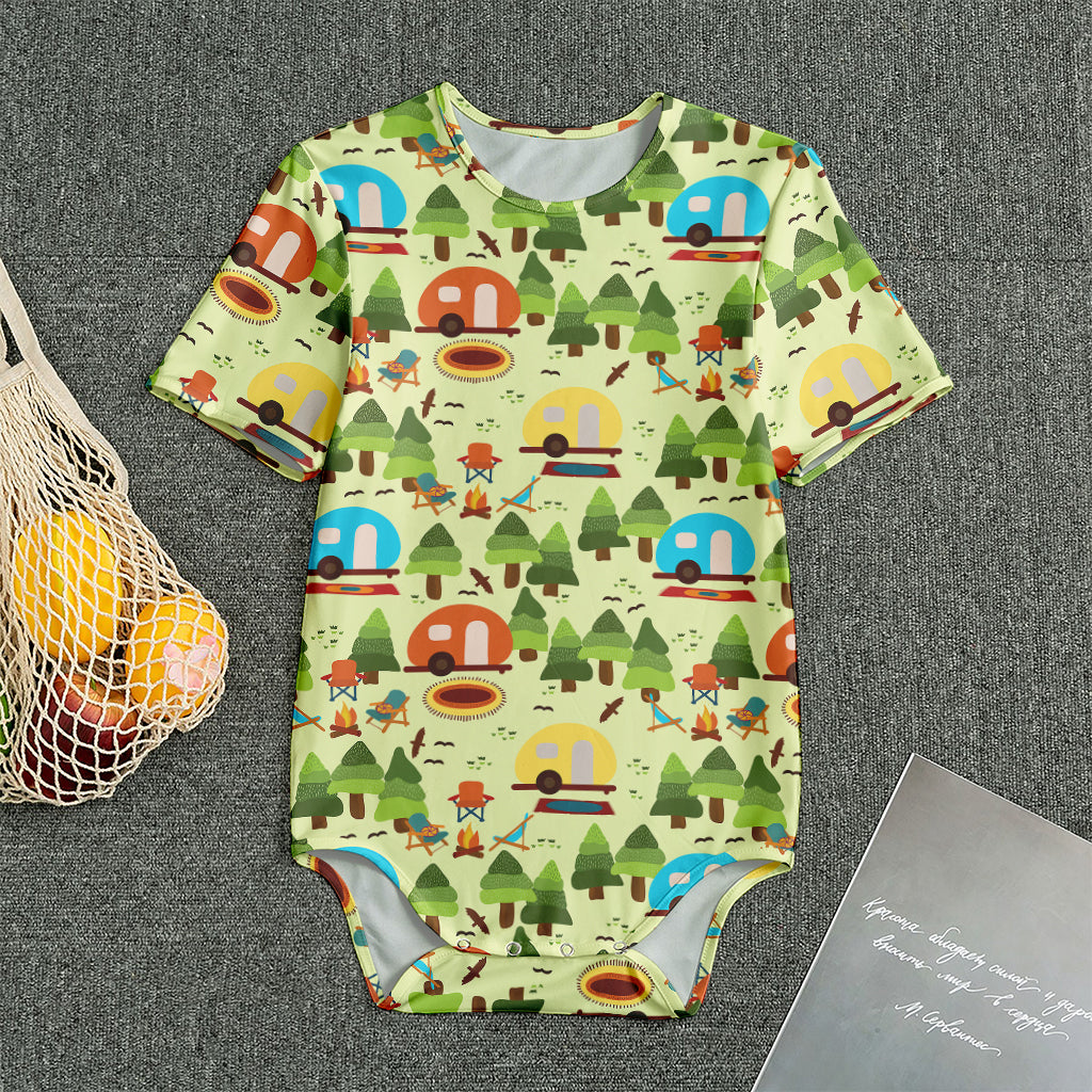 Camping Picnic Pattern Print Men's Bodysuit