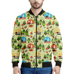 Camping Picnic Pattern Print Men's Bomber Jacket