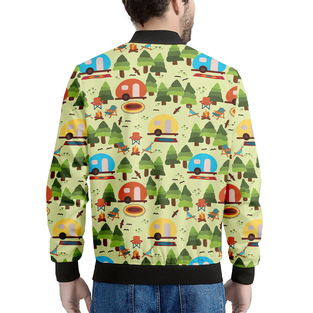 Camping Picnic Pattern Print Men's Bomber Jacket