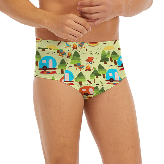 Camping Picnic Pattern Print Men's Briefs