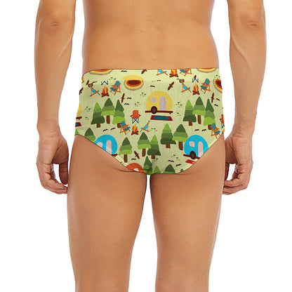 Camping Picnic Pattern Print Men's Briefs