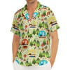 Camping Picnic Pattern Print Men's Deep V-Neck Shirt