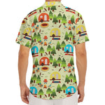 Camping Picnic Pattern Print Men's Deep V-Neck Shirt