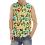 Camping Picnic Pattern Print Men's Fitness Tank Top