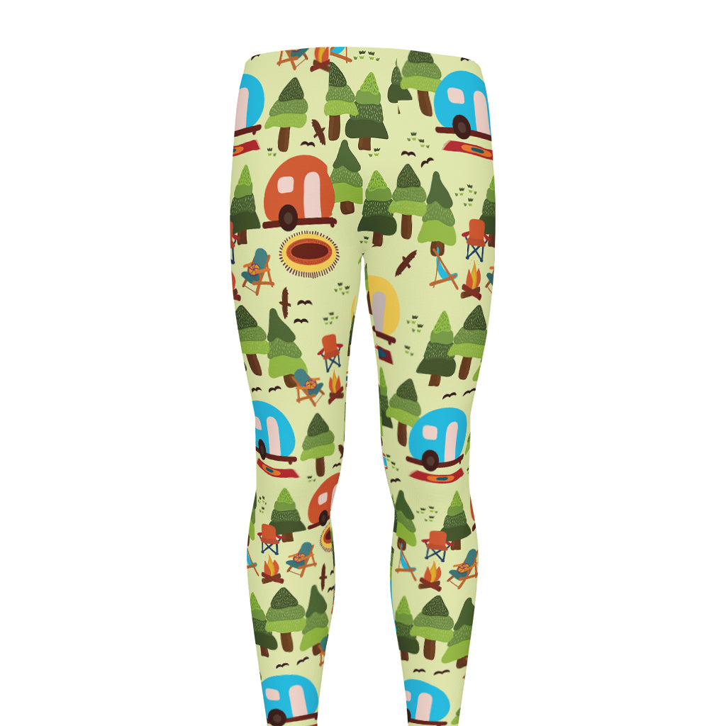 Camping Picnic Pattern Print Men's leggings