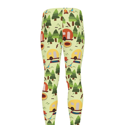 Camping Picnic Pattern Print Men's leggings