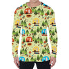 Camping Picnic Pattern Print Men's Long Sleeve T-Shirt