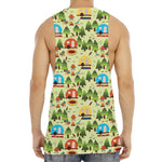 Camping Picnic Pattern Print Men's Muscle Tank Top