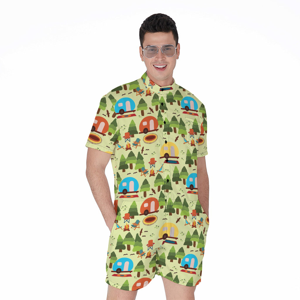 Camping Picnic Pattern Print Men's Rompers