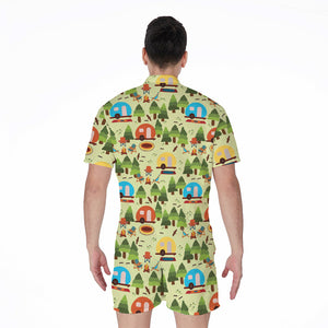 Camping Picnic Pattern Print Men's Rompers