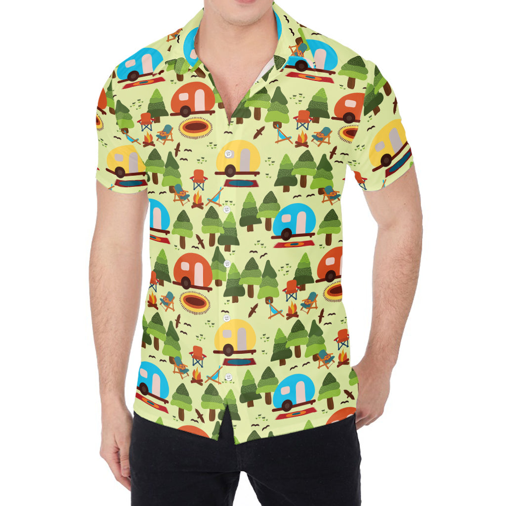 Camping Picnic Pattern Print Men's Shirt