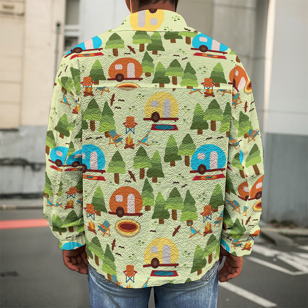 Camping Picnic Pattern Print Men's Shirt Jacket