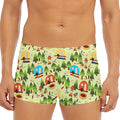 Camping Picnic Pattern Print Men's Short Boxer Briefs