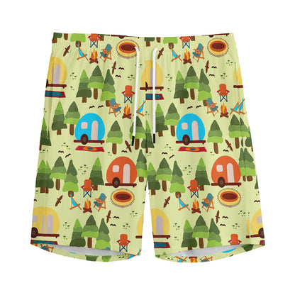Camping Picnic Pattern Print Men's Sports Shorts
