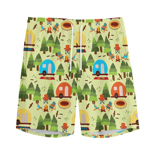 Camping Picnic Pattern Print Men's Sports Shorts