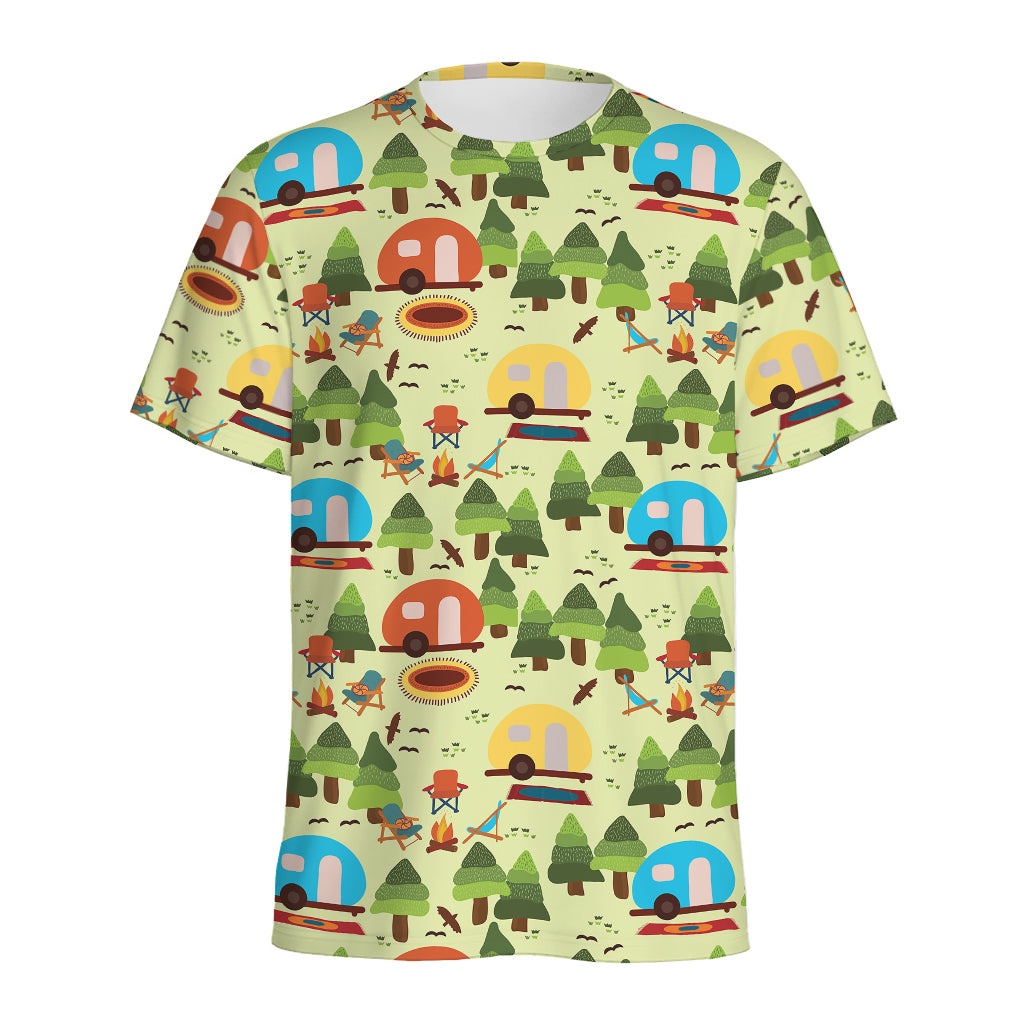 Camping Picnic Pattern Print Men's Sports T-Shirt