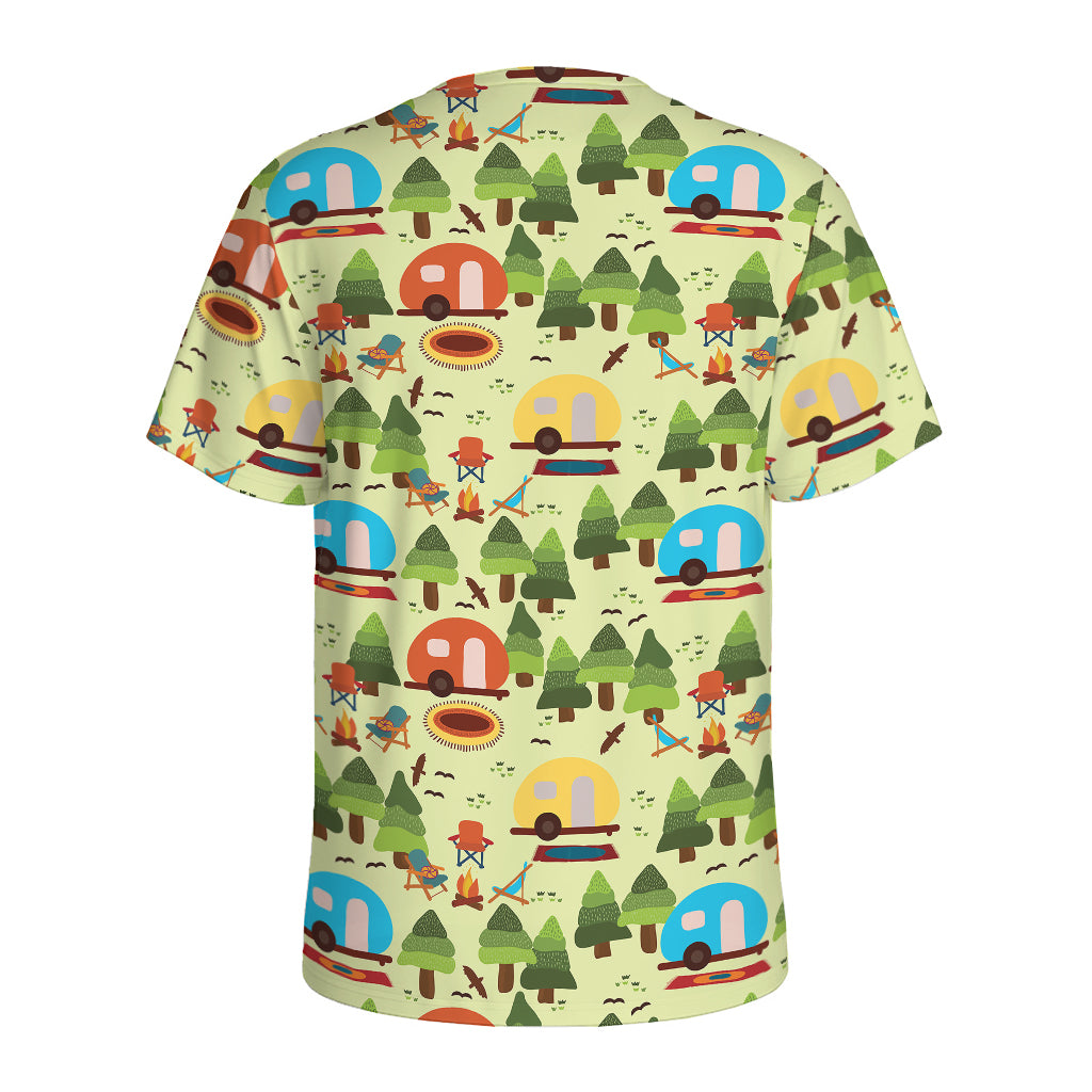 Camping Picnic Pattern Print Men's Sports T-Shirt