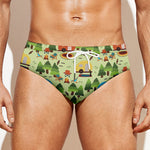 Camping Picnic Pattern Print Men's Swim Briefs