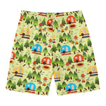 Camping Picnic Pattern Print Men's Swim Trunks