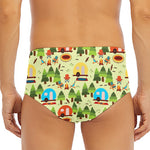 Camping Picnic Pattern Print Men's Triangle Swim Briefs