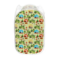 Camping Picnic Pattern Print Mesh Laundry Hamper