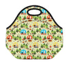 Camping Picnic Pattern Print Neoprene Lunch Bag