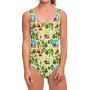 Camping Picnic Pattern Print One Piece Swimsuit