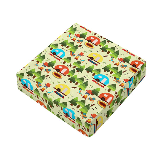 Camping Picnic Pattern Print Outdoor Seat Cushion Cover