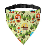 Camping Picnic Pattern Print Over The Collar Dog Bandana
