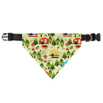 Camping Picnic Pattern Print Over The Collar Dog Bandana
