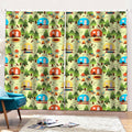 Camping Picnic Pattern Print Pencil Pleat Curtains