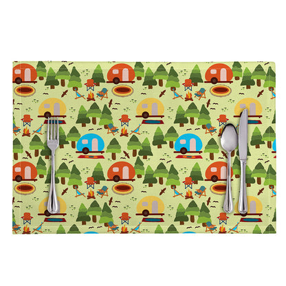 Camping Picnic Pattern Print Placemat