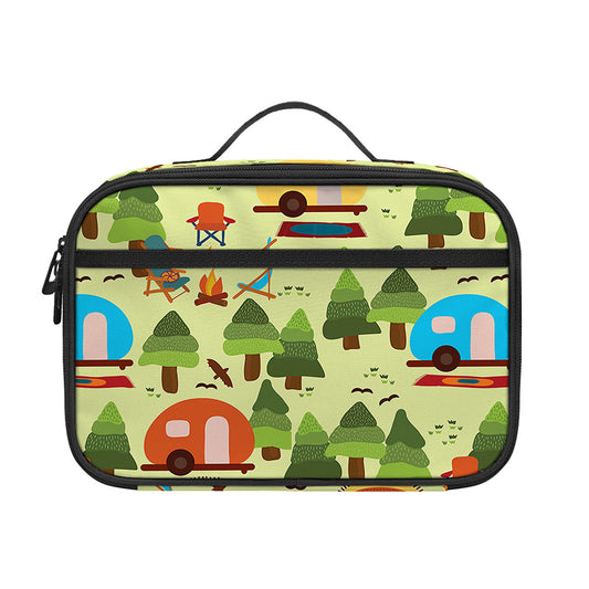 Camping Picnic Pattern Print Portable Lunch Bag