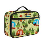 Camping Picnic Pattern Print Portable Lunch Bag