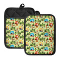 Camping Picnic Pattern Print Pot Holders With Pocket