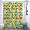 Camping Picnic Pattern Print Premium Shower Curtain