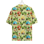 Camping Picnic Pattern Print Rayon Hawaiian Shirt